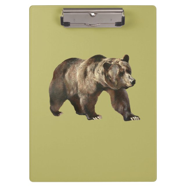 Pranchetas Clipboard Vintage Grizzly Bear (Frente)
