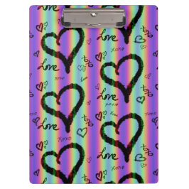 Pranchetas Clipboard Xoxo Heart Stripe Scribble Love