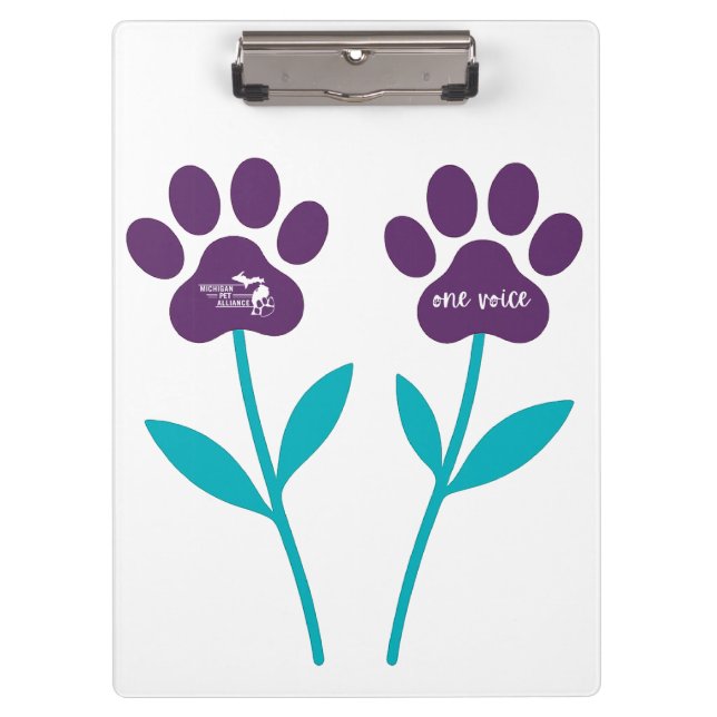 Pranchetas Clipboards com Tulipas de Impressão de Pata (Frente)