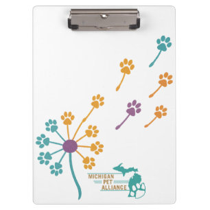 Pranchetas Clipboards de Dandelion de impressão de pata