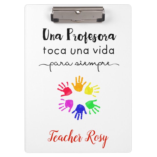 Pranchetas Clipboards personalizadas de professores (Espanhol (Frente)