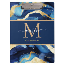 Pranchetas Clipe de Nome do Script do Monograma Moderno Doura