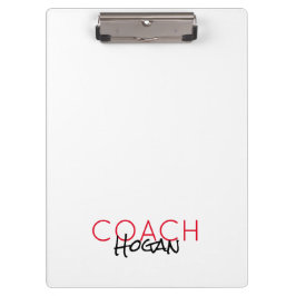 Pranchetas COACH NAME texto personalizado vermelho preto Spor