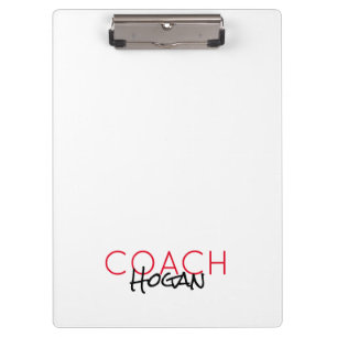 Pranchetas COACH NAME texto personalizado vermelho preto Spor