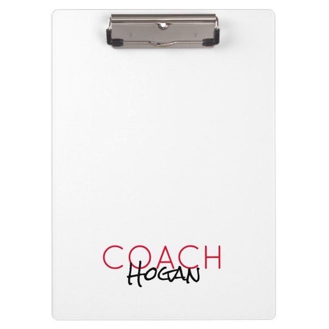 Pranchetas COACH NAME texto personalizado vermelho preto Spor (Frente)