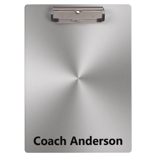 Pranchetas Coach's Name Silver Brushed Metal Look (Frente)