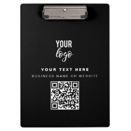 Pranchetas Código QR Logotipo comercial Moderno Preto comerci