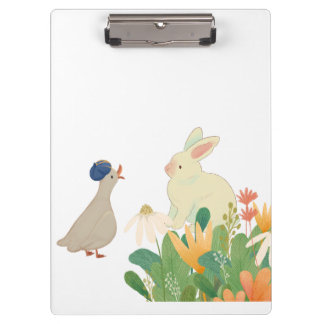 Pranchetas Coelho Whimsical & Pássaro em Sangue - Primavera