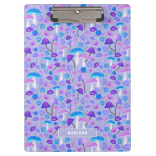 Pranchetas Cogumelos Sonhos e Flores Turquesa Roxo