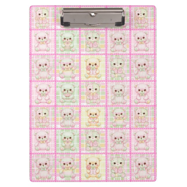 Pranchetas Colcha de Urso de Pelúcia em Patchwork Fofa Sem Co (Frente)