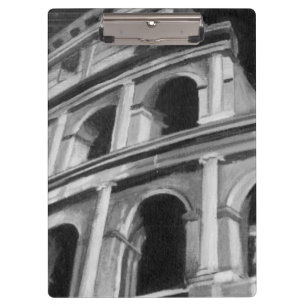 Pranchetas Coliseu romano com desenhos arquitetônicos