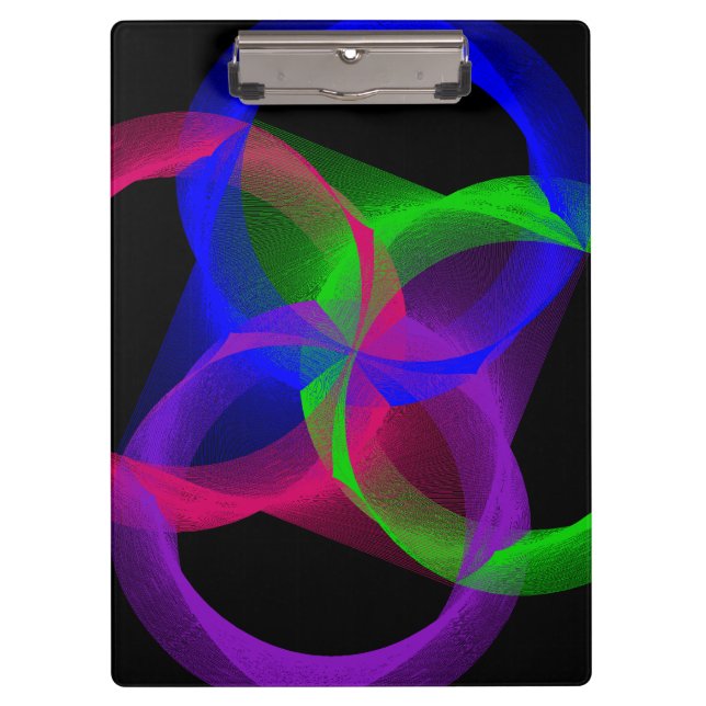 Pranchetas Colorful Circular Blend Geometric Clipboard (Frente)