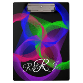 Pranchetas Colorful Circular Blend Geometric Clipboard