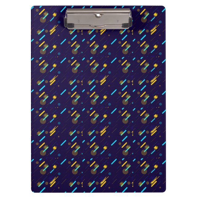Pranchetas Colorful clipboard featuring a dark blue backgroun (Frente)