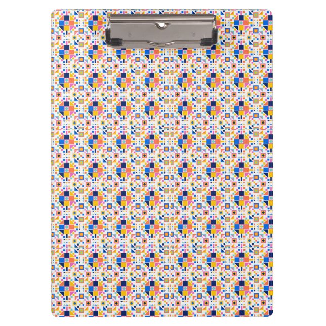 Pranchetas Colorful clipboard with geometric pattern  (Frente)