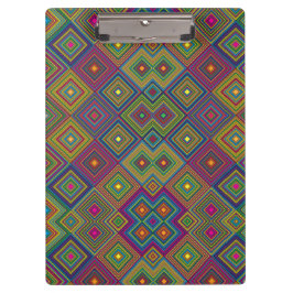 Pranchetas Colorful clipboard with vibrant geometric diamond 