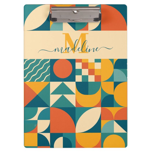 Pranchetas Colorida Geométrica Retroativa Personalizada (Frente)