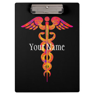 Pranchetas Colorido médico do Caduceus da enfermeira