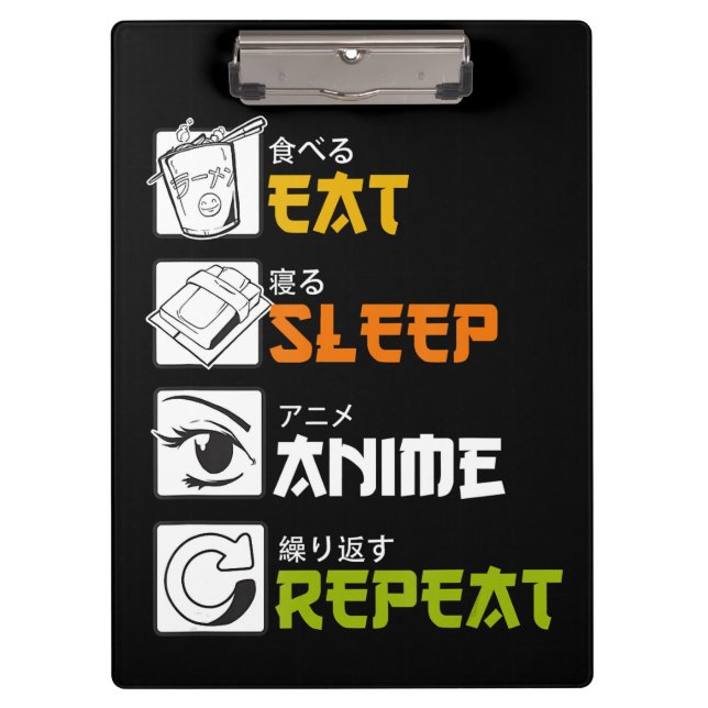 Pranchetas Coma animação de sono Repetir Presente Idea Cospla (Frente)