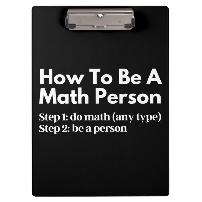 Pranchetas Como Ser Uma Pessoa De Matemática (Frente)