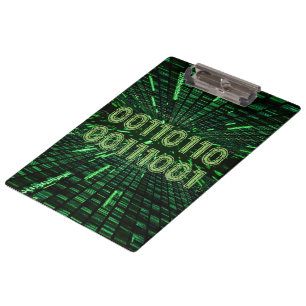 Pranchetas Computação verde vibrante com código binário 69 do