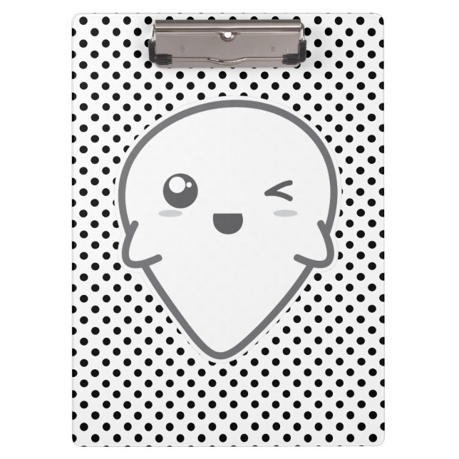 Pranchetas Conselho Kawaii Winking Ghost Clip (Frente)