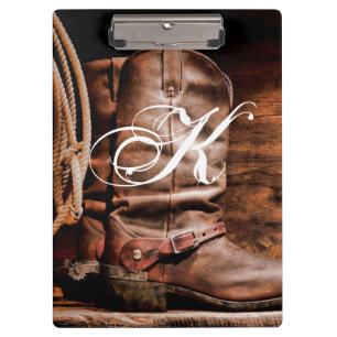 Pranchetas Conselho Personalizado Cowboy Boots Barn Wood Rus