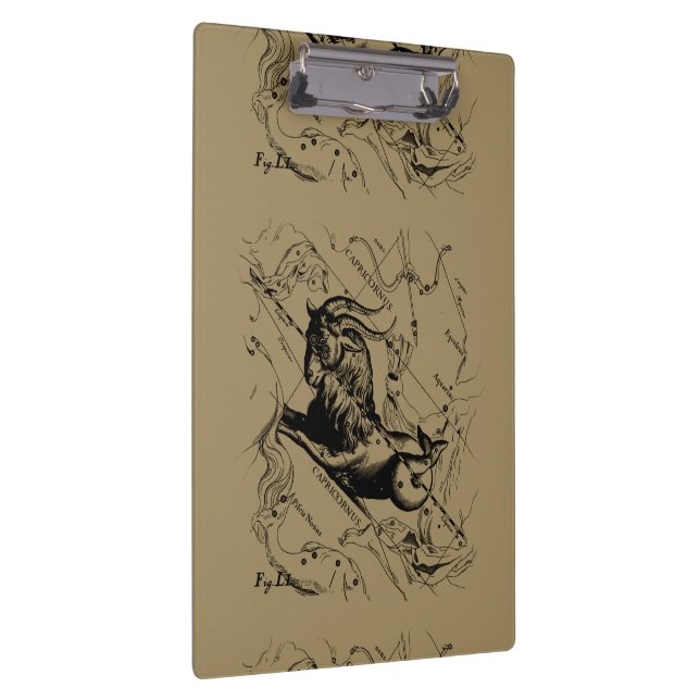 Pranchetas Constelação Hevelius 1690 do Capricórnio no Taupe (Direita)