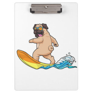 Pranchetas Copos de Vestida de Pug Surfing Surf Pug