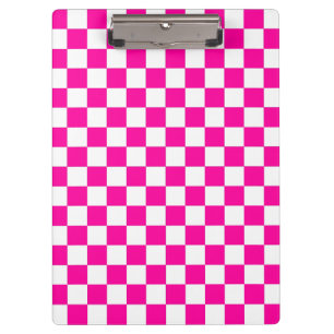 Pranchetas Cor-de-rosa e branco-neon verificados