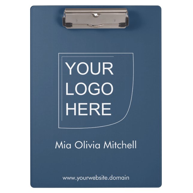 Pranchetas Cor de Tendência Azul Sério - Área de Transferênci (Frente)