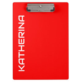 Pranchetas Cor Sólido Vermelha | Nome Branco Clássico