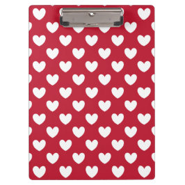 Pranchetas Corações de polca branca e vermelha