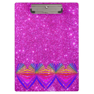 Pranchetas Corações femininos Glittery Sparkly cor-de-rosa