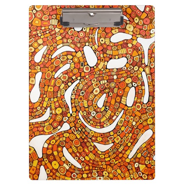 Pranchetas Cores dos Anos 70 Vermelho Laranja Amarelo Design  (Frente)