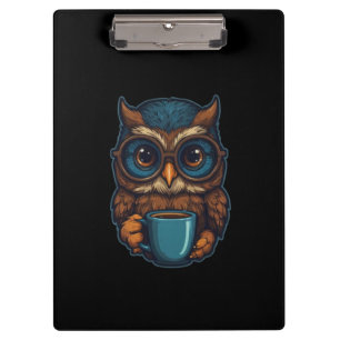 Pranchetas "Coruja Bonita com Taça de Café" Design engraçado
