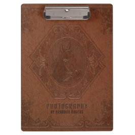 Pranchetas Couro castanho envernizado com cabeça de cavalo