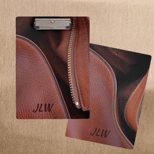 Pranchetas Couro Castanho Faux Unzipado