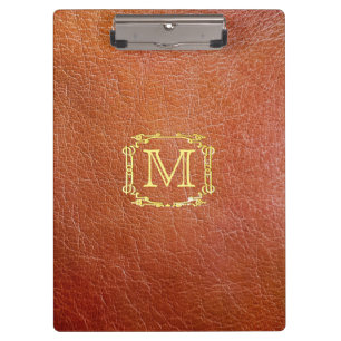 Pranchetas Couro plástico personalizado do falso do monogram