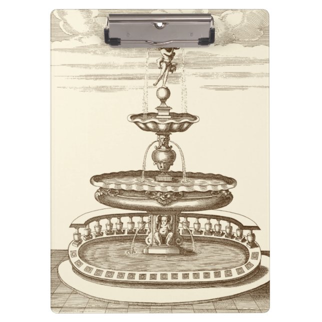 Pranchetas Courtyard Fountain com Cherub Ornamental (Frente)