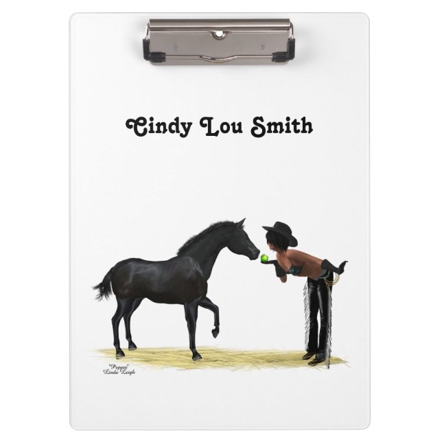 Pranchetas Cowgirl Pinup With Horse Clipboard (Frente)
