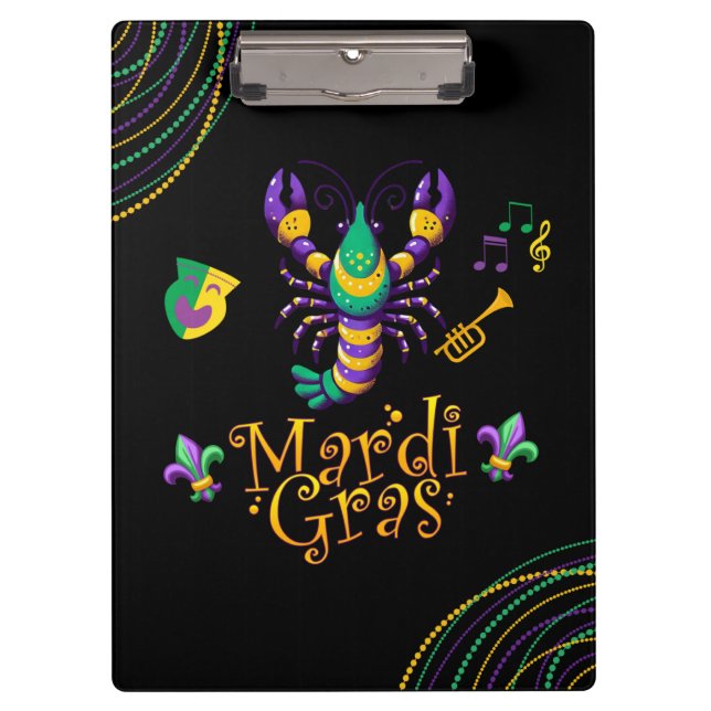 Pranchetas Crayfish/trompet/mask/fleur de lis Mardi Gras (Frente)