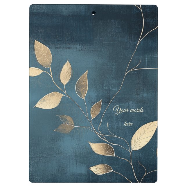 Pranchetas Create Your Own Elegant Blue & Gold Minimalist (Verso)