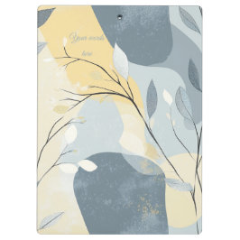 Pranchetas Create Your Own Golden Blue Gray Floral Minimalist