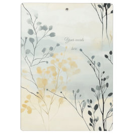 Pranchetas Create Your Own Gray Blue Yellow Floral Minimalist