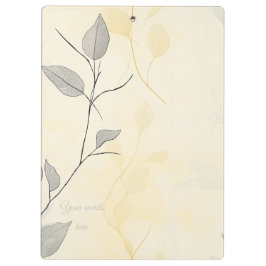 Pranchetas Create Your Own Gray Yellow Floral Minimalist