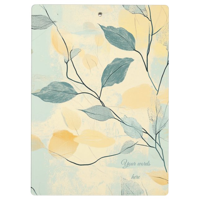 Pranchetas Create Your Own Green & Yellow Floral Minimalist (Verso)