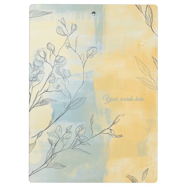 Pranchetas Create Your Own Misty Sunshine Floral Minimalist (Verso)