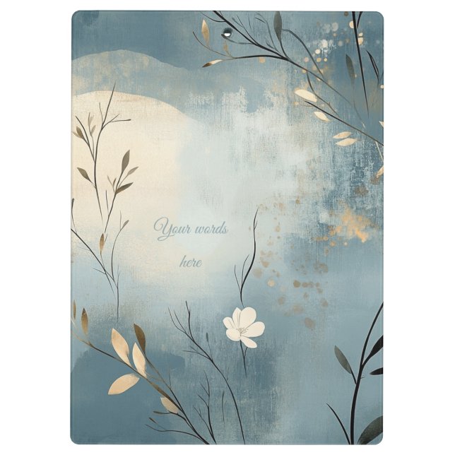 Pranchetas Create Your Own Summer Blue Floral Minimalist (Verso)