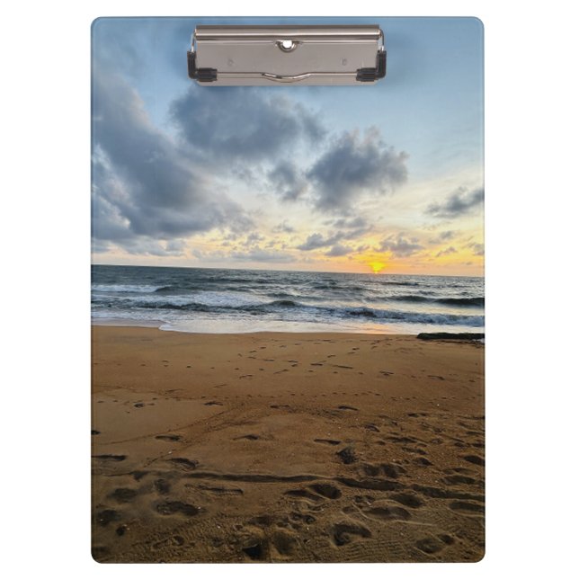Pranchetas Crie a sua foto: nascer do sol da praia simples (Frente)